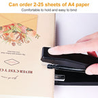 Deli 0414 Stapler Portable Rotatable Stapler 0012 Staple Nail