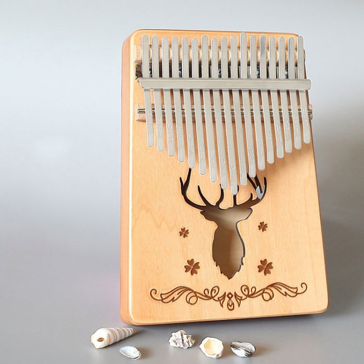 17-tone Kalimba Portable Thumb Piano, Mahogany-Classic Deer, Bamboo-Classic Deer, Mahogany-Sun God, Mahogany-Six-Pointed Star, Mahogany-Blue (Classic Deer), Spruce-Classic Deer, White-Classic Deer, Acacia-Classic Deer, Nan Bamboo-Sun God – Durable... Spruce-Classic Deer