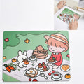 5 PCS Creative Cute Cartoon Rabbit Girl Mouse Pad Laptop Student Mouse Pad, Sofa, Hide and seek, Sleeping, Eating – Wear-resistant, Non-slip Eating