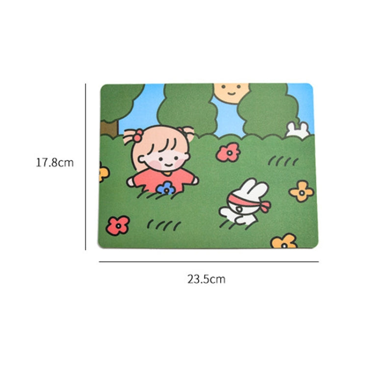 5 PCS Creative Cute Cartoon Rabbit Girl Mouse Pad Laptop Student Mouse Pad, Sofa, Hide and seek, Sleeping, Eating – Wear-resistant, Non-slip