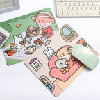 5 PCS Creative Cute Cartoon Rabbit Girl Mouse Pad Laptop Student Mouse Pad, Sofa, Hide and seek, Sleeping, Eating – Wear-resistant, Non-slip