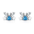 Little Crab S925 Sterling Silver Earrings with Gemstone Heart-shaped Earrings, SCE413 SCE413