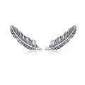 Retro Feather Earrings Sterling Silver Girls Earrings, SCE865 – Durable Build, Easy to Use SCE865