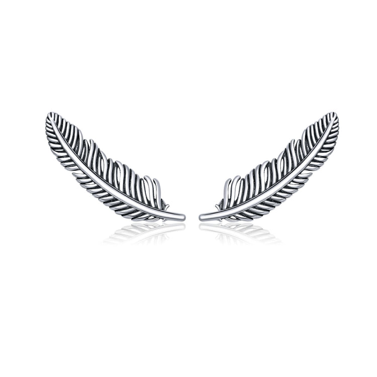 Retro Feather Earrings Sterling Silver Girls Earrings, SCE865 – Durable Build, Easy to Use SCE865