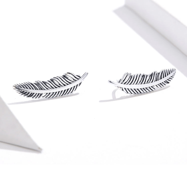 Retro Feather Earrings Sterling Silver Girls Earrings, SCE865 – Durable Build, Easy to Use