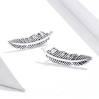 Retro Feather Earrings Sterling Silver Girls Earrings, SCE865 – Durable Build, Easy to Use