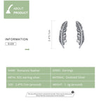 Retro Feather Earrings Sterling Silver Girls Earrings, SCE865 – Durable Build, Easy to Use