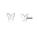 Sterling Silver Butterfly Earrings Fresh Simple and Compact Platinum-plated Girls Earrings, SCE775 SCE775