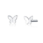 Sterling Silver Butterfly Earrings Fresh Simple and Compact Platinum-plated Girls Earrings, SCE775 SCE775