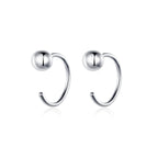 Sterling Silver Earrings Simple Platinum-plated Earrings Temperament Small Ball Earrings, SCE782-A SCE782-A