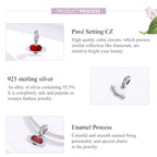 S925 Sterling Silver Pendant Red Love Planet DIY Bracelet Jewelry Accessories