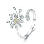 S925 Sterling Silver Ladies Ring Dandelion Love Diamond Ring Default Title