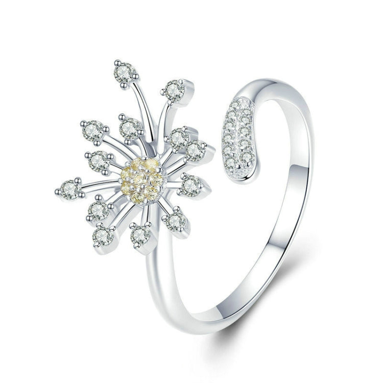 S925 Sterling Silver Ladies Ring Dandelion Love Diamond Ring Default Title