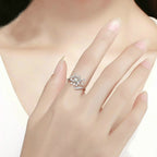 S925 Sterling Silver Ladies Ring Dandelion Love Diamond Ring