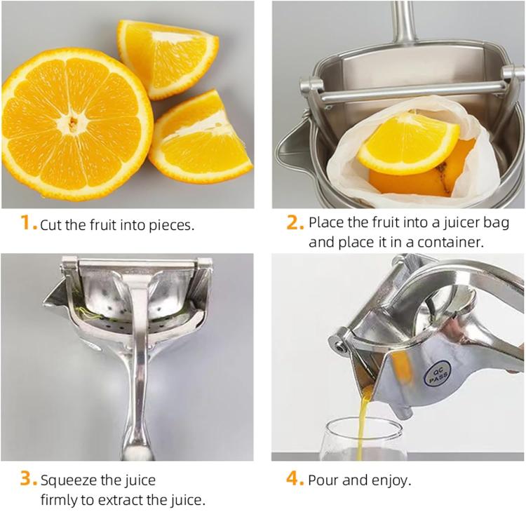 LsCook Aluminum Detachable Manual Juicer Lemon Watermelon Orange Fruit Juicer, Silver
