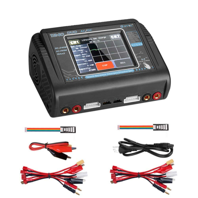 HTRC T240 Touch Balance Model Airplane Lithium Battery Charger Remote Control Car Toy B6 Charger,, EU Plug, US Plug – Durable Build, Easy to Use US Plug