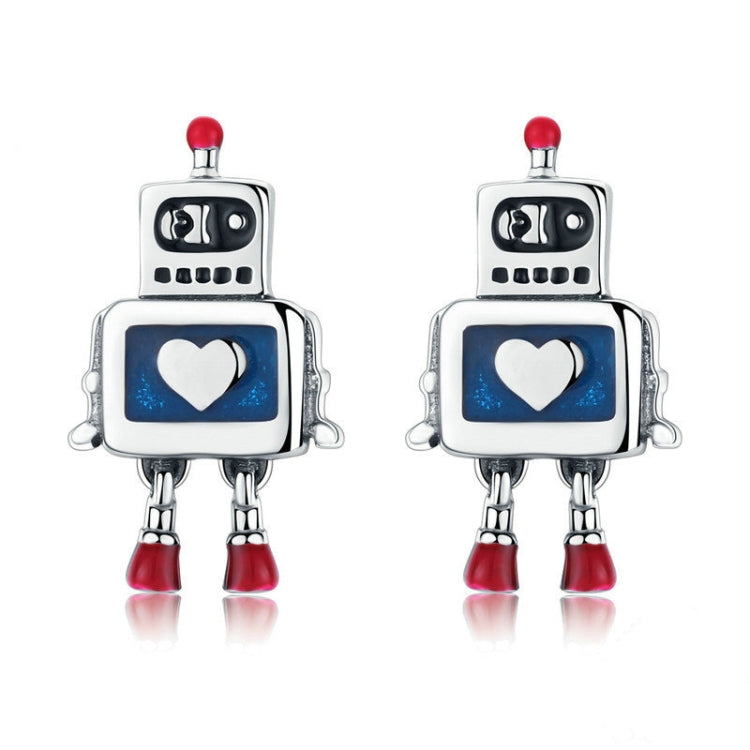 Robot S925 Sterling Silver Earrings Dripping Oil Hypoallergenic Earrings, SCE477 SCE477