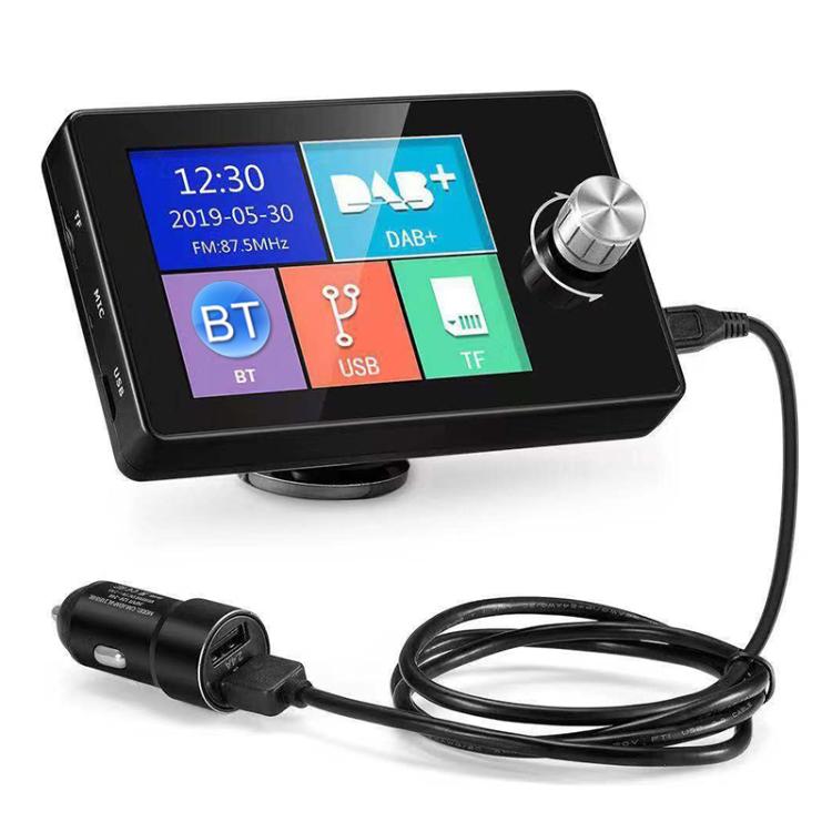 2.8 inch Car DAB+Digital Broadcasting Colorful Screen Receiver FM Forwarding AUX Output, 2.8 inch – Bluetooth, TPU