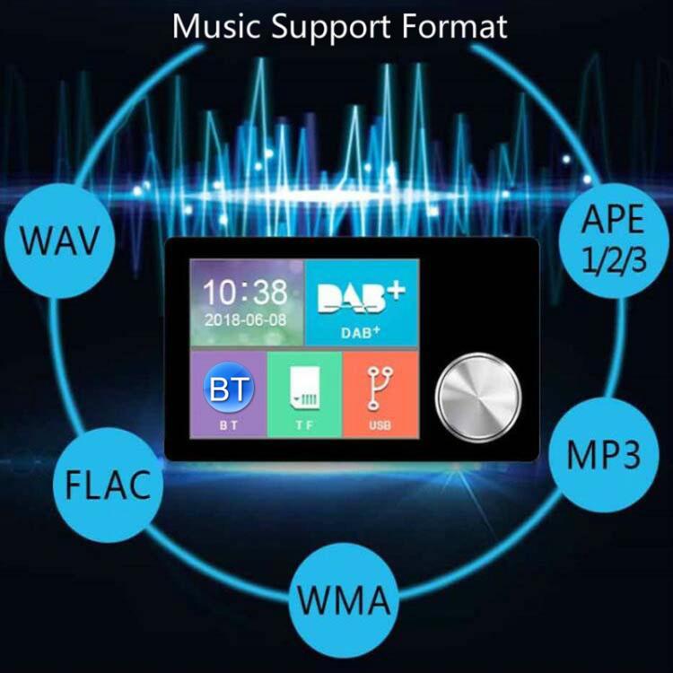 2.8 inch Car DAB+Digital Broadcasting Colorful Screen Receiver FM Forwarding AUX Output, 2.8 inch – Bluetooth, TPU