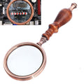 10X Metal Wooden Handle Retro Reading Magnifier Handheld Ebony Gift Magnifier Default Title
