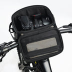 Rhinowalk Bicycle Front Handle Bag Camera Bag Waterproof 7.5 inch Large Touch Screen Navigation Mobile Phone Bag Bicycle Bag, Dark Gray, Carbon Fiber Black Green, Matt Full Black, Matt Black Green