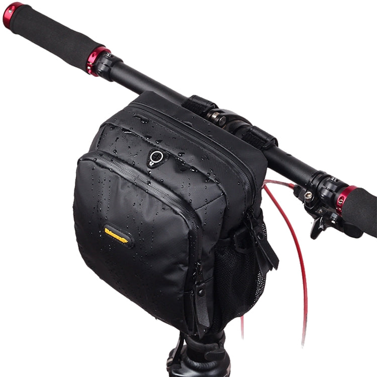 Rhinowalk Bicycle Front Bag Waterproof Handlebar Bag Folding Bike Front Bag Large Capacity Riding Bag, Matt Black, Carbon Fiber Pattern Matt Black