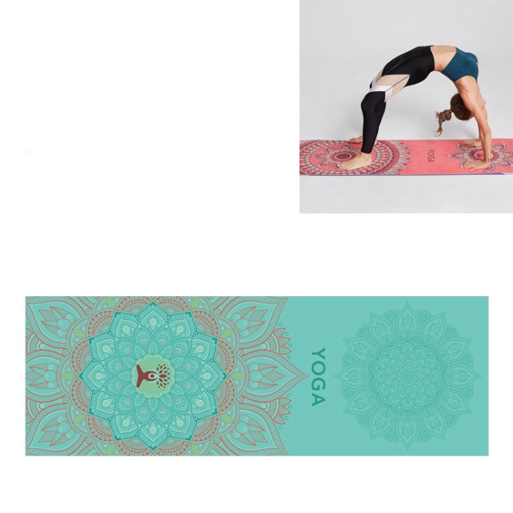 Portable Printed Non-slip Environmental Protection Yoga Mat Drape, Size: 185 x 63cm, Practitioner, Tibetan Green Lotus, Huilongqing, Mandolin, Green Lucky Elephant, Red Heart Lotus, Saint Golden Wolf, Sacred Heart Lotus, Century Lotus, Powder Bit... Sacred Heart Lotus