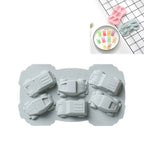 6 PCS Creative Cake Chocolate Mold 3D Car Cartoon Household Silicone Baking Ice Tray Mold, 3D Car Shape (Blue), 3D Car Shape(Pink) 3D Car Shape (Blue) Blue