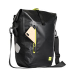 Rhinowalk Bicycle Backpack Full Waterproof Shelf Bag 25L Unilateral Frame Bag Long-distance Travel Bicycle Bag, Black Green, Full Black – Waterproof, Wear-resistant