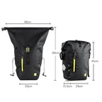 Rhinowalk Bicycle Backpack Full Waterproof Shelf Bag 25L Unilateral Frame Bag Long-distance Travel Bicycle Bag, Black Green, Full Black – Waterproof, Wear-resistant