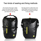 Rhinowalk Bicycle Backpack Full Waterproof Shelf Bag 25L Unilateral Frame Bag Long-distance Travel Bicycle Bag, Black Green, Full Black – Waterproof, Wear-resistant