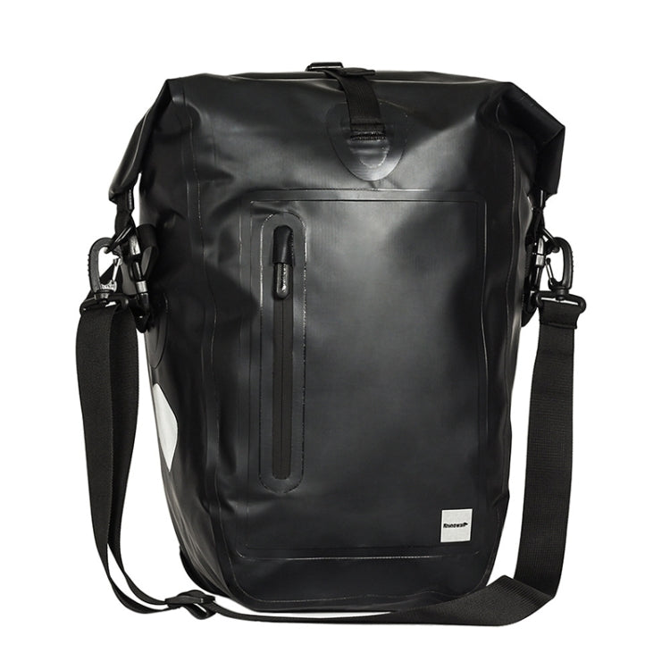 Rhinowalk Bicycle Backpack Full Waterproof Shelf Bag 25L Unilateral Frame Bag Long-distance Travel Bicycle Bag, Black Green, Full Black – Waterproof, Wear-resistant Full Black
