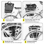 Rhinowalk Three-in-one Multifunctional Bicycle Rear Shelf Pannier Waterproof Long-distance Equipment, Full Black, Black Green