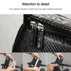 Rhinowalk Bicycle Front Tube Bag Waterproof Mobile Phone Touch Screen Multi-function Bicycle Handlebar Bag, Carbon Fiber Black, Matt Black