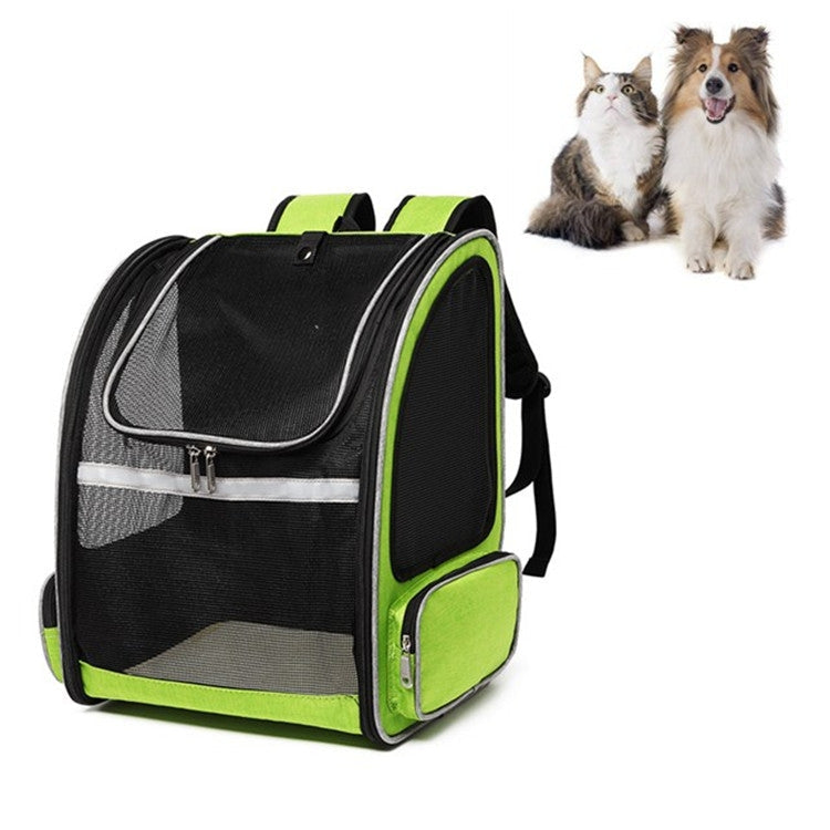 Full Net Breathable Pet Backpack For Easy Going Out Pet Backpack, Green, Black, Orange, Gray Green