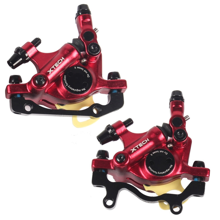 ZOOM HB100 Mountain Bike Hydraulic Brake Caliper Folding Bike Cable Pull Hydraulic Disc Brake Caliper, Front, Rear, Front and Rear – Aluminum Alloy Front and Rear Red