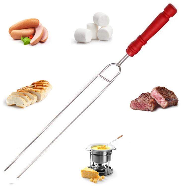 Stainless Steel Barbecue Skewers Barbecue Fork U-shaped Barbecue Fork, Spec: 6pcs + 2 Sweeps, 6 PCS, 4 PCS – Durable Build, Easy to Use