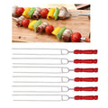 Stainless Steel Barbecue Skewers Barbecue Fork U-shaped Barbecue Fork, Spec: 6pcs + 2 Sweeps, 6 PCS, 4 PCS – Durable Build, Easy to Use