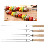 Stainless Steel Barbecue Skewers Barbecue Fork U-shaped Barbecue Fork, Spec: 6pcs + 2 Sweeps, 6 PCS, 4 PCS – Durable Build, Easy to Use