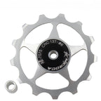 MEROCA Metal Bearings Mountain Bike Road Bike Rear Derailleur Guide Wheel 11T/13T Guide Wheel, 13T Silver, 11T Electroplating Colorful, 13T Electroplating Colorful