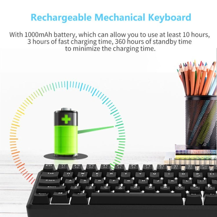 Ajazz K680T Mini USB Wired Dual-mode Charging 68-keys Laptop Bluetooth Mechanical Keyboard, Cable Length: 1.6m, Green Shaft, Black Shaft, Tea Shaft – Bluetooth