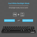 Ajazz K680T Mini USB Wired Dual-mode Charging 68-keys Laptop Bluetooth Mechanical Keyboard, Cable Length: 1.6m, Green Shaft, Black Shaft, Tea Shaft – Bluetooth