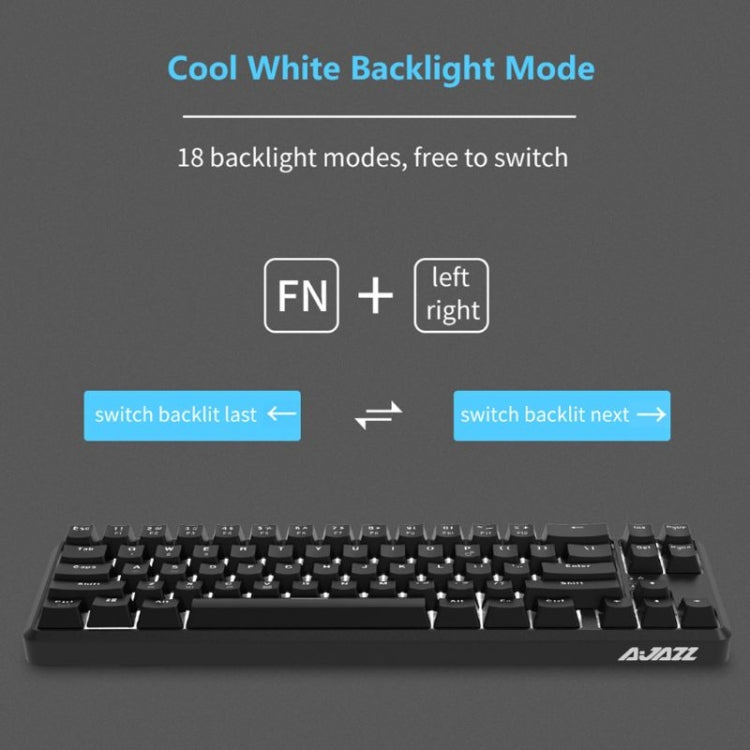 Ajazz K680T Mini USB Wired Dual-mode Charging 68-keys Laptop Bluetooth Mechanical Keyboard, Cable Length: 1.6m, Green Shaft, Black Shaft, Tea Shaft – Bluetooth