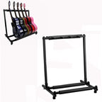 Foldable Long Metal Guitar Display Stand Shelf, Three Racks, Five Racks, Seven Racks, Nine Racks Three Racks