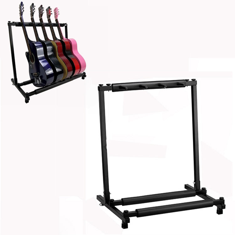 Foldable Long Metal Guitar Display Stand Shelf, Three Racks, Five Racks, Seven Racks, Nine Racks Three Racks