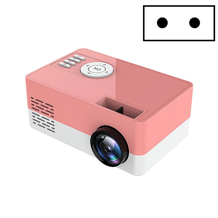 S261/J16 Home Mini HD 1080P Portable LED Projector, Support TF Card / AV / U Disk, US Plug, EU Plug, UK Plug, AU Plug – Durable Build, Easy to Use EU Plug Pink White