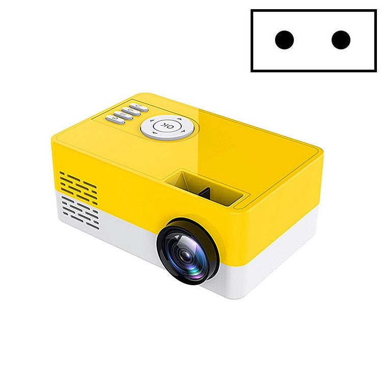 S261/J16 Home Mini HD 1080P Portable LED Projector, Support TF Card / AV / U Disk, US Plug, EU Plug, UK Plug, AU Plug – Durable Build, Easy to Use EU Plug Yellow White