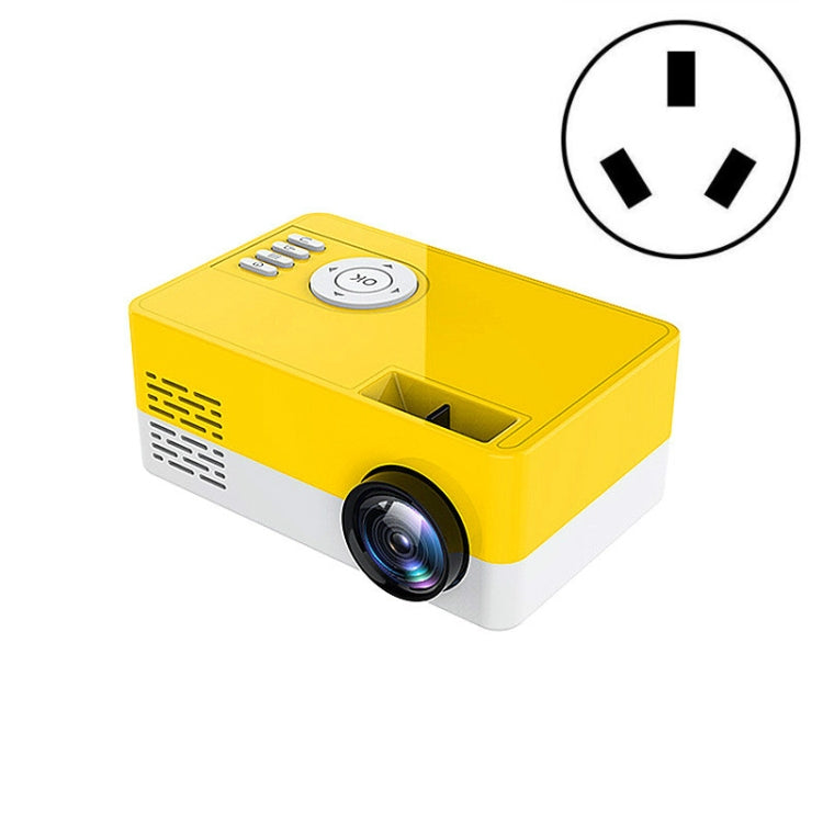 S261/J16 Home Mini HD 1080P Portable LED Projector, Support TF Card / AV / U Disk, US Plug, EU Plug, UK Plug, AU Plug – Durable Build, Easy to Use AU Plug Yellow White