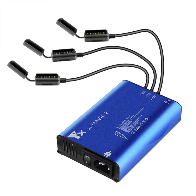 YX For DJI MAVIC 2 Aluminum Alloy Charger with Switch, US Plug – Aluminum Alloy, TPU