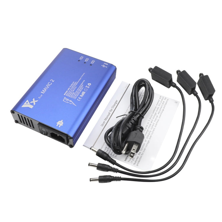 YX For DJI MAVIC 2 Aluminum Alloy Charger with Switch, US Plug – Aluminum Alloy, TPU